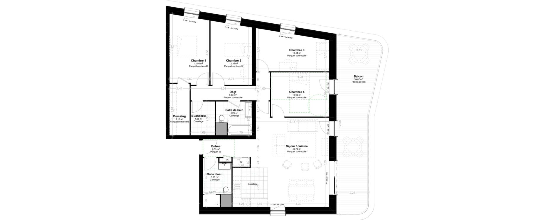 Appartement T5 de 121,55 m2 &agrave; Saint-Louis Neuweg