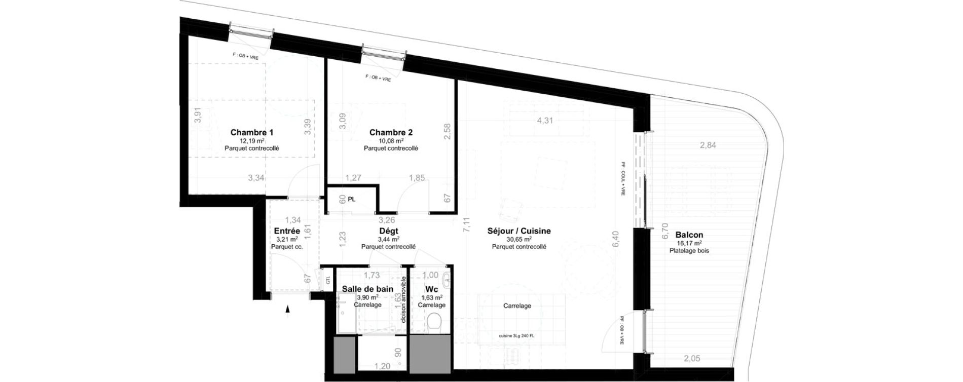 Appartement T3 de 65,10 m2 &agrave; Saint-Louis Neuweg