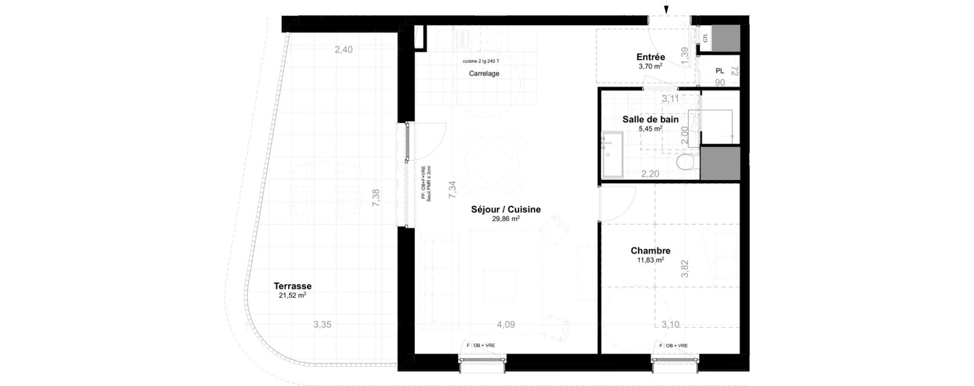 Appartement T2 de 50,84 m2 &agrave; Saint-Louis Neuweg