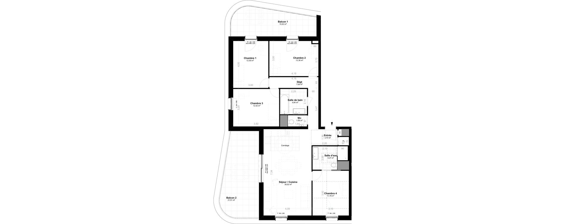 Appartement T5 de 101,27 m2 &agrave; Saint-Louis Neuweg