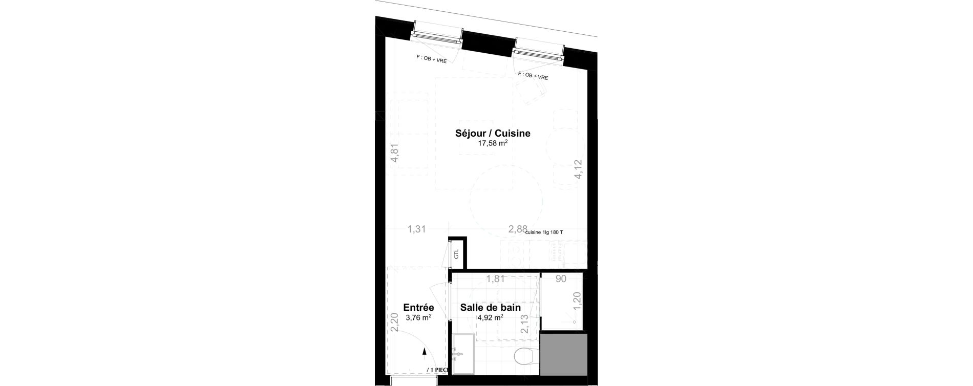 Appartement T1 de 26,26 m2 &agrave; Saint-Louis Neuweg