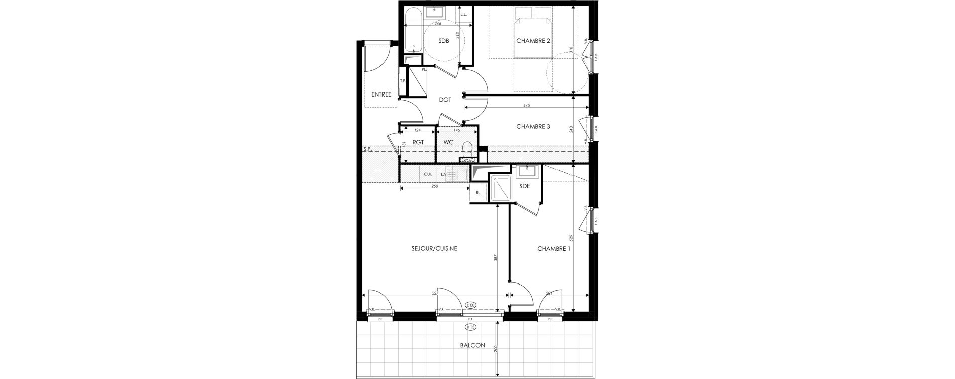 Appartement T4 de 83,15 m2 &agrave; Saint-Louis Centre