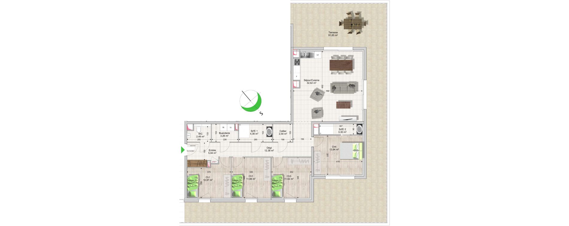 Appartement T5 de 114,18 m2 &agrave; Saint-Louis Neuweg