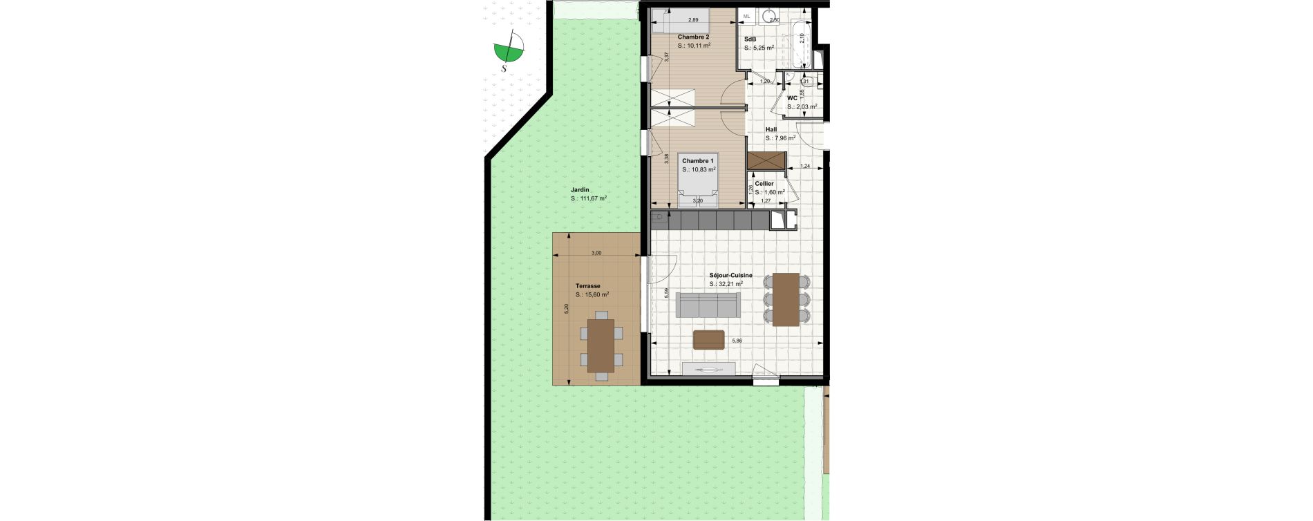 Appartement T3 de 69,99 m2 &agrave; Sierentz Centre