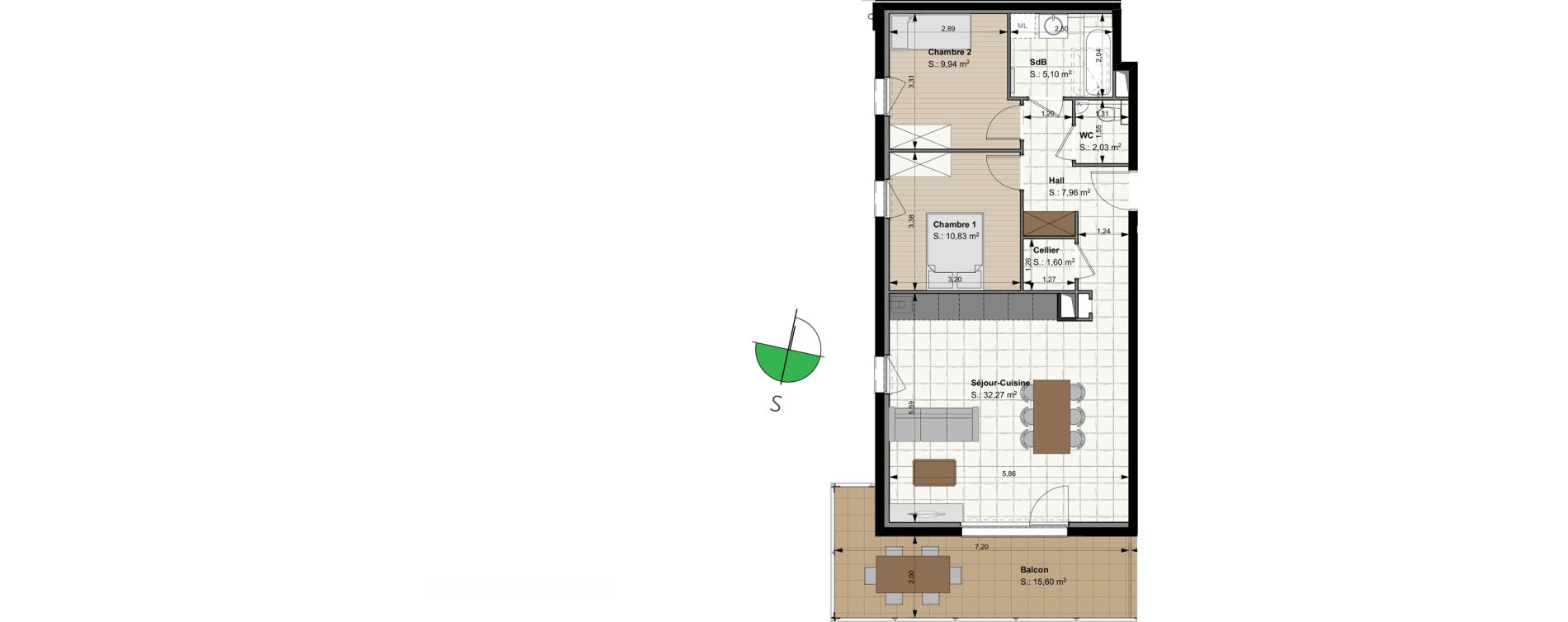 Appartement T3 de 69,73 m2 &agrave; Sierentz Centre