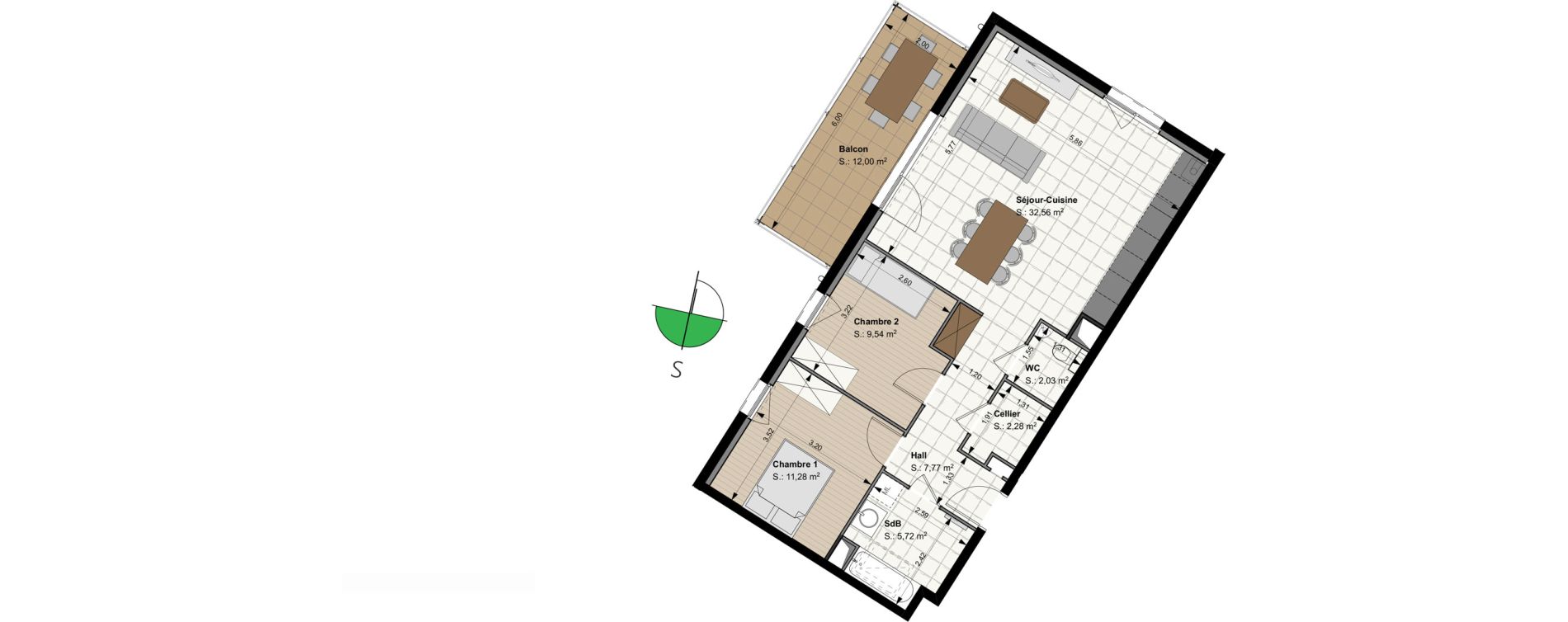 Appartement T3 de 71,18 m2 &agrave; Sierentz Centre