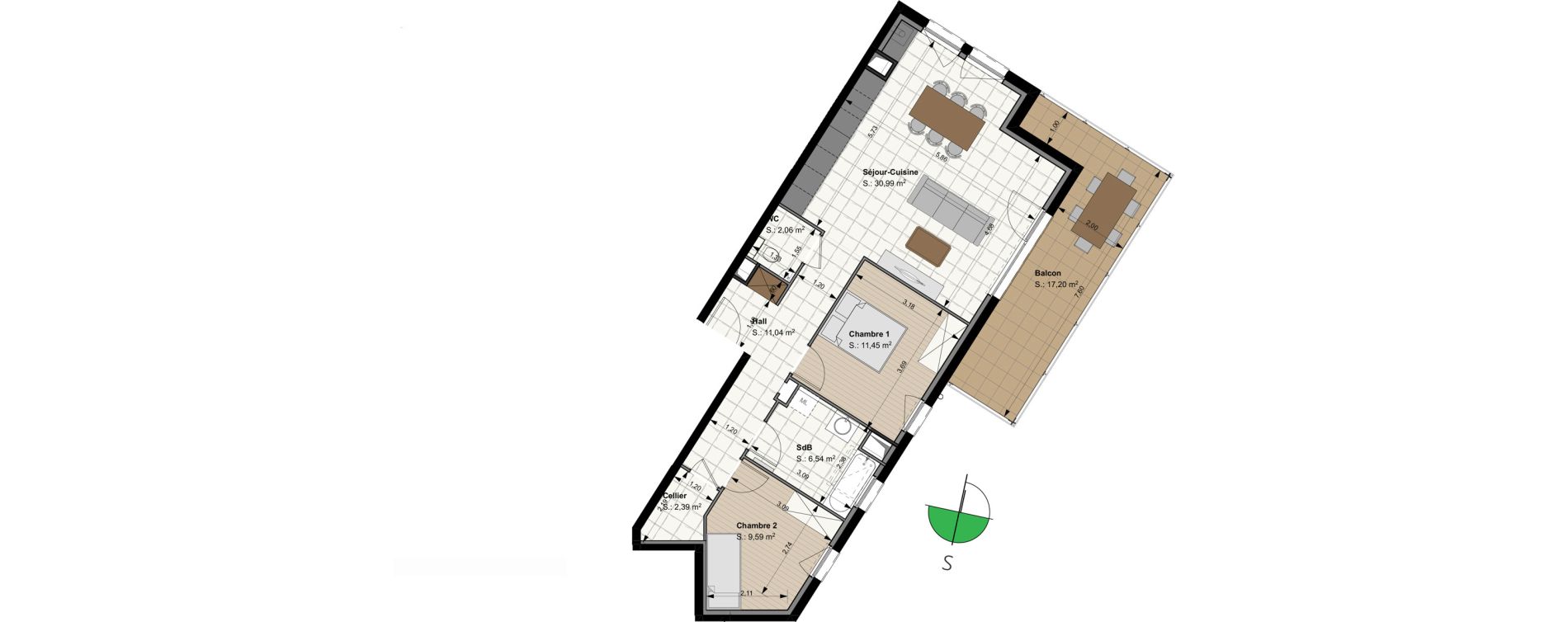 Appartement T3 de 74,06 m2 &agrave; Sierentz Centre