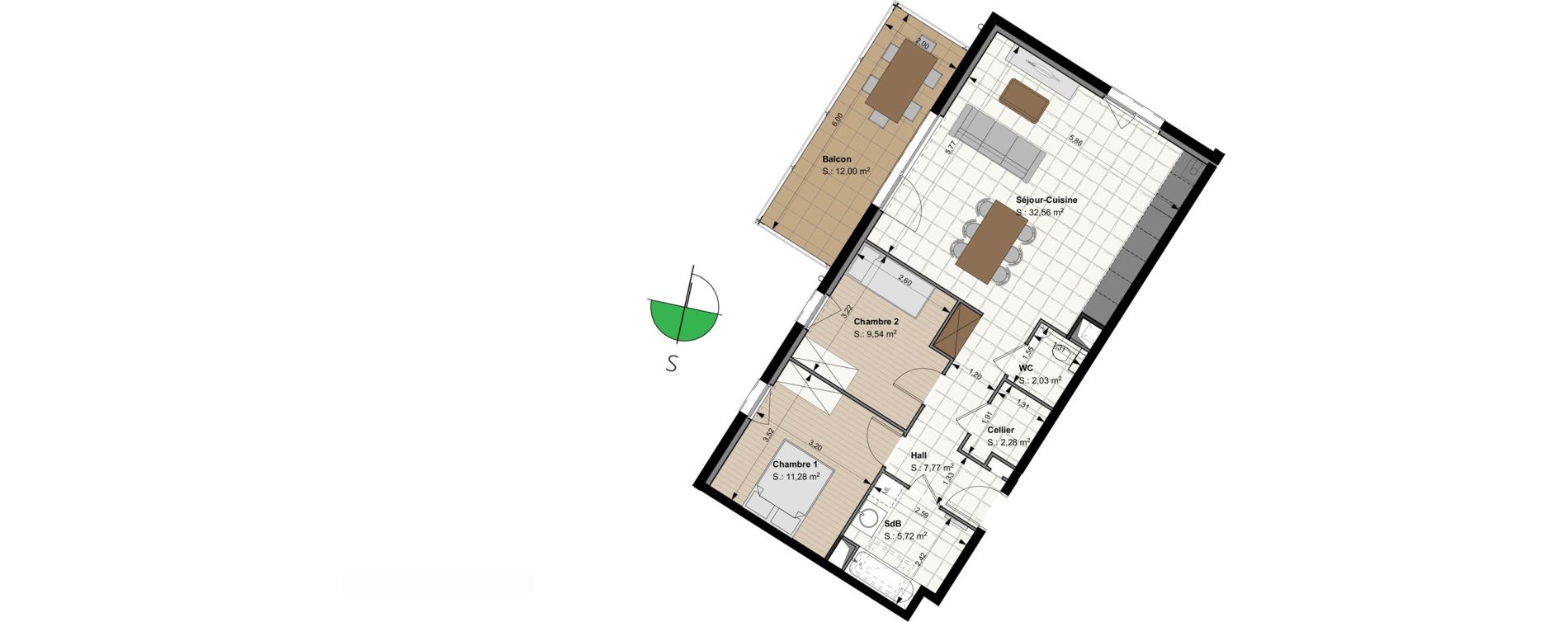 Appartement T3 de 71,18 m2 à Sierentz Centre