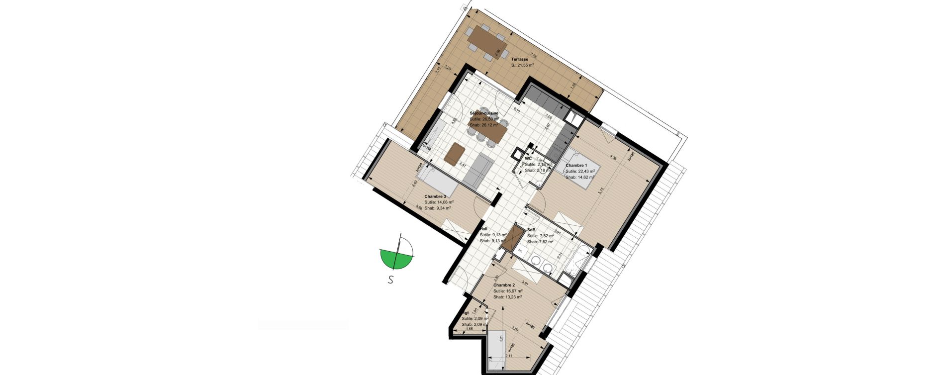 Appartement T4 de 84,53 m2 &agrave; Sierentz Centre