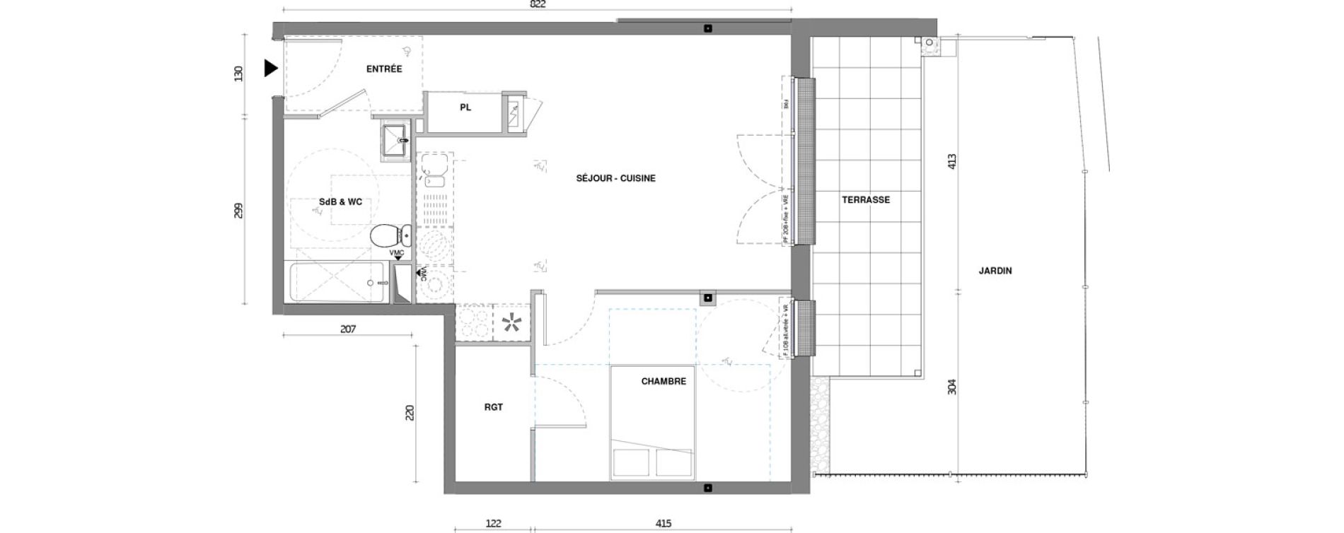 Appartement T2 de 49,70 m2 &agrave; Thann Centre