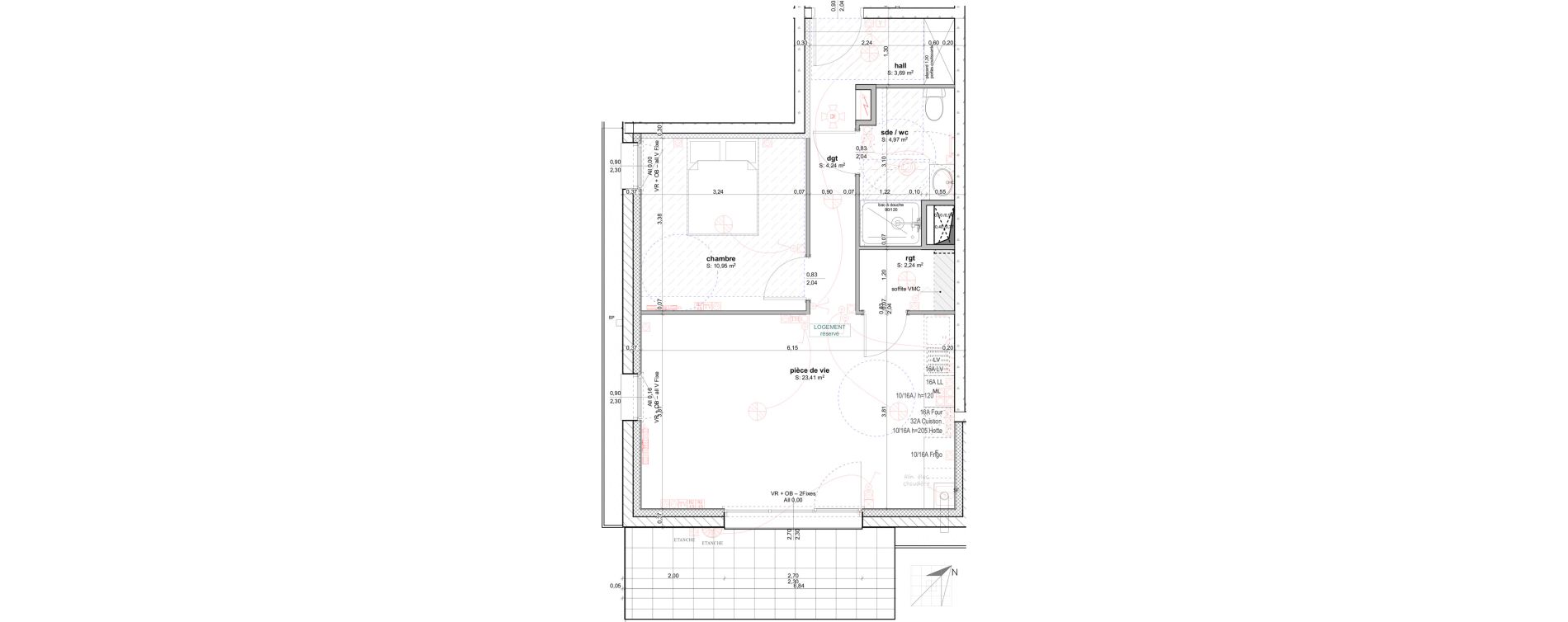 Appartement T2 de 49,50 m2 &agrave; Thann Centre