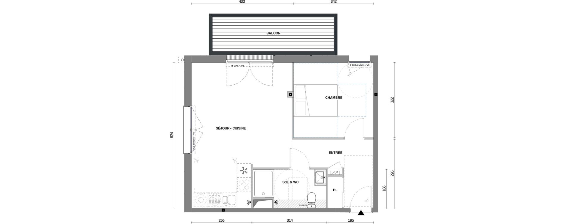 Appartement T2 de 46,90 m2 &agrave; Thann Centre