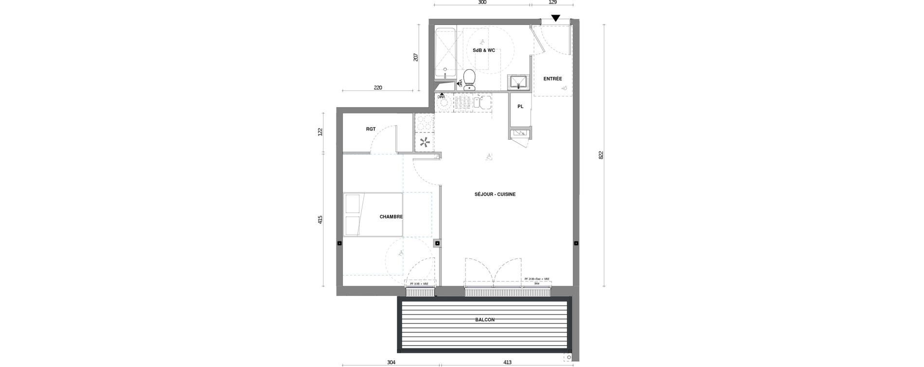 Appartement T2 de 49,80 m2 &agrave; Thann Centre