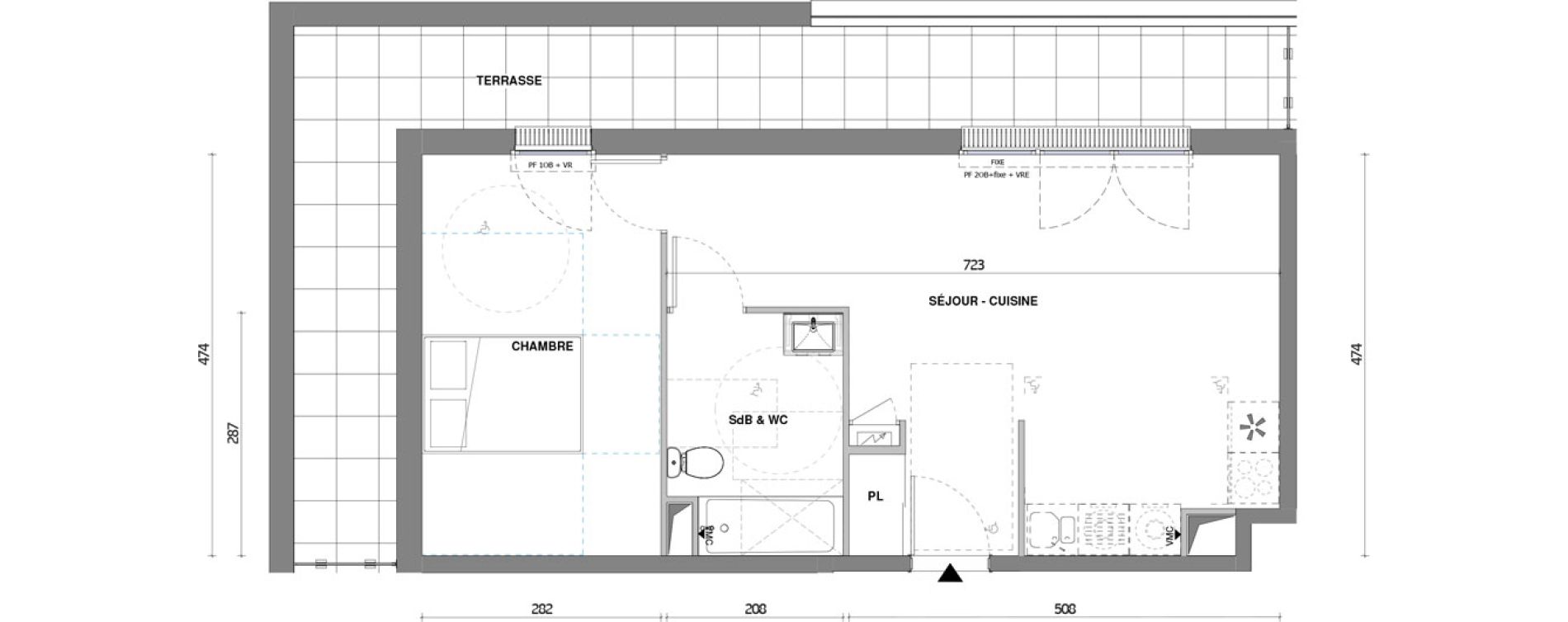 Appartement T2 de 45,90 m2 &agrave; Thann Centre