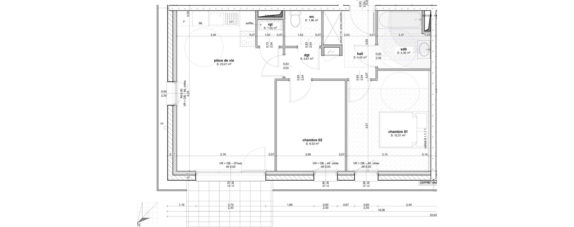 Appartement T3 de 59,12 m2 &agrave; Thann Centre