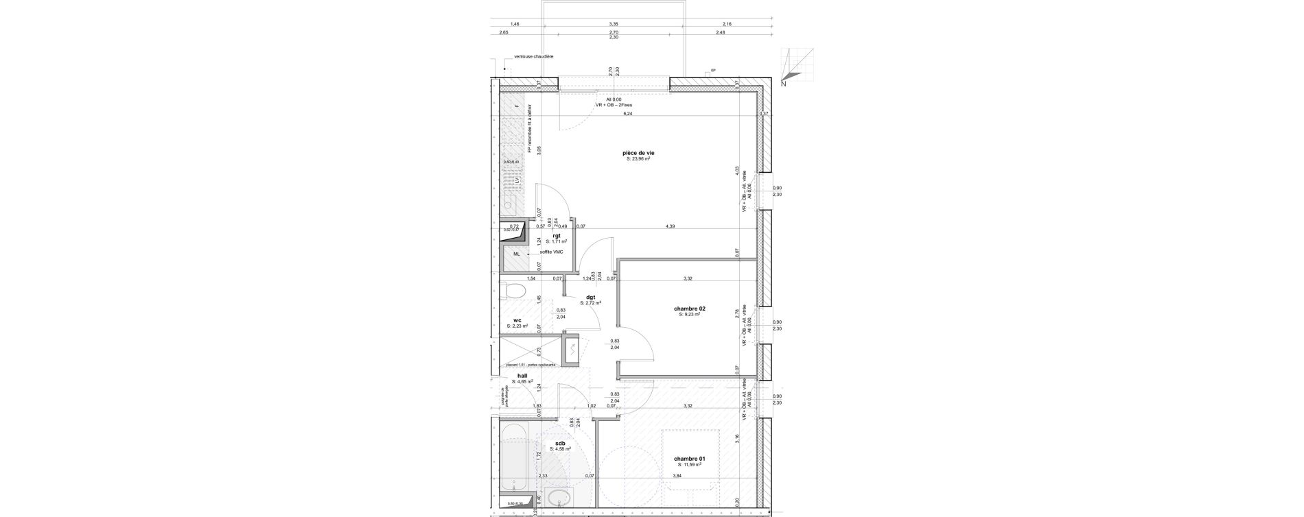 Appartement T3 de 60,73 m2 &agrave; Thann Centre