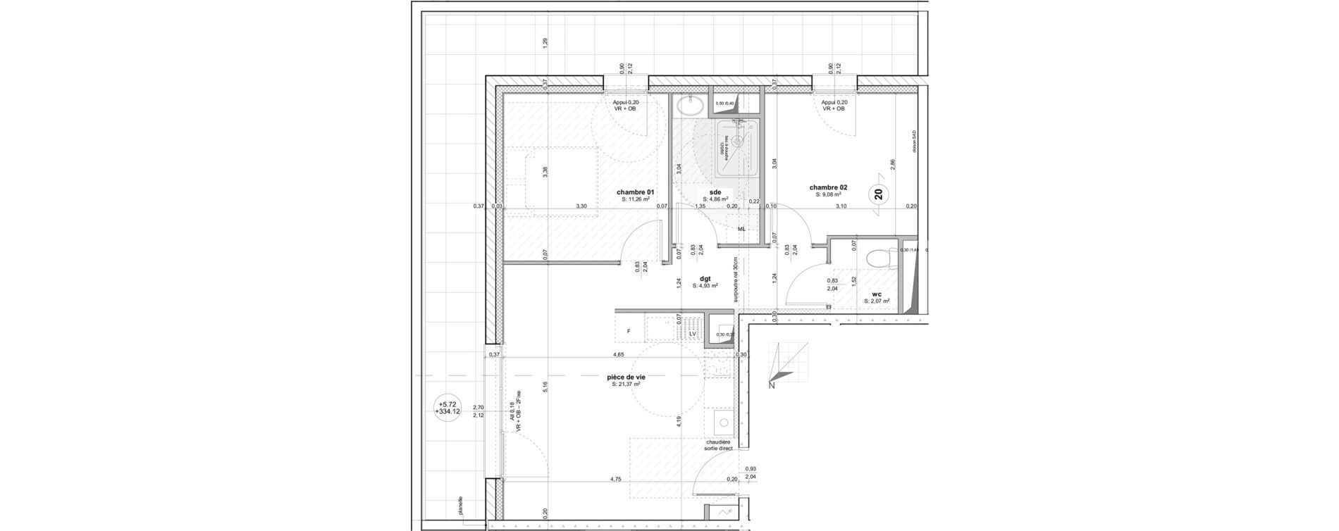 Appartement T3 de 53,57 m2 &agrave; Thann Centre
