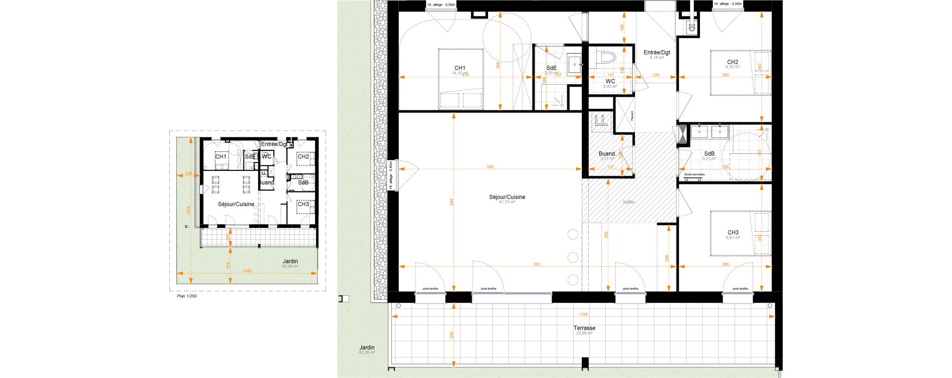 Appartement T4 de 96,00 m2 &agrave; Turckheim Centre