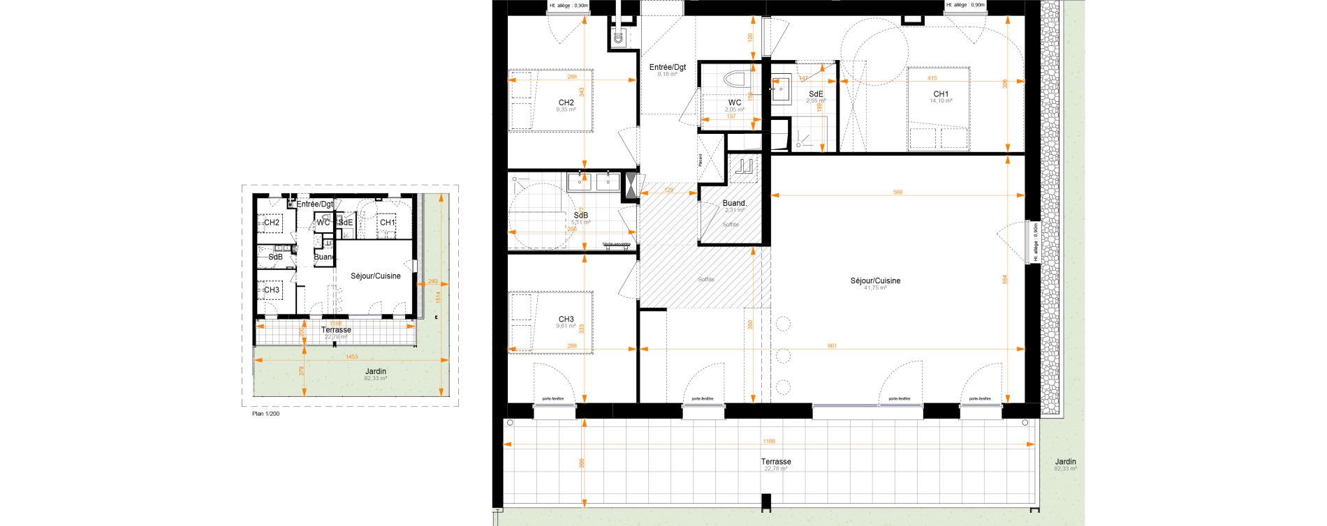 Appartement T4 de 96,00 m2 &agrave; Turckheim Centre