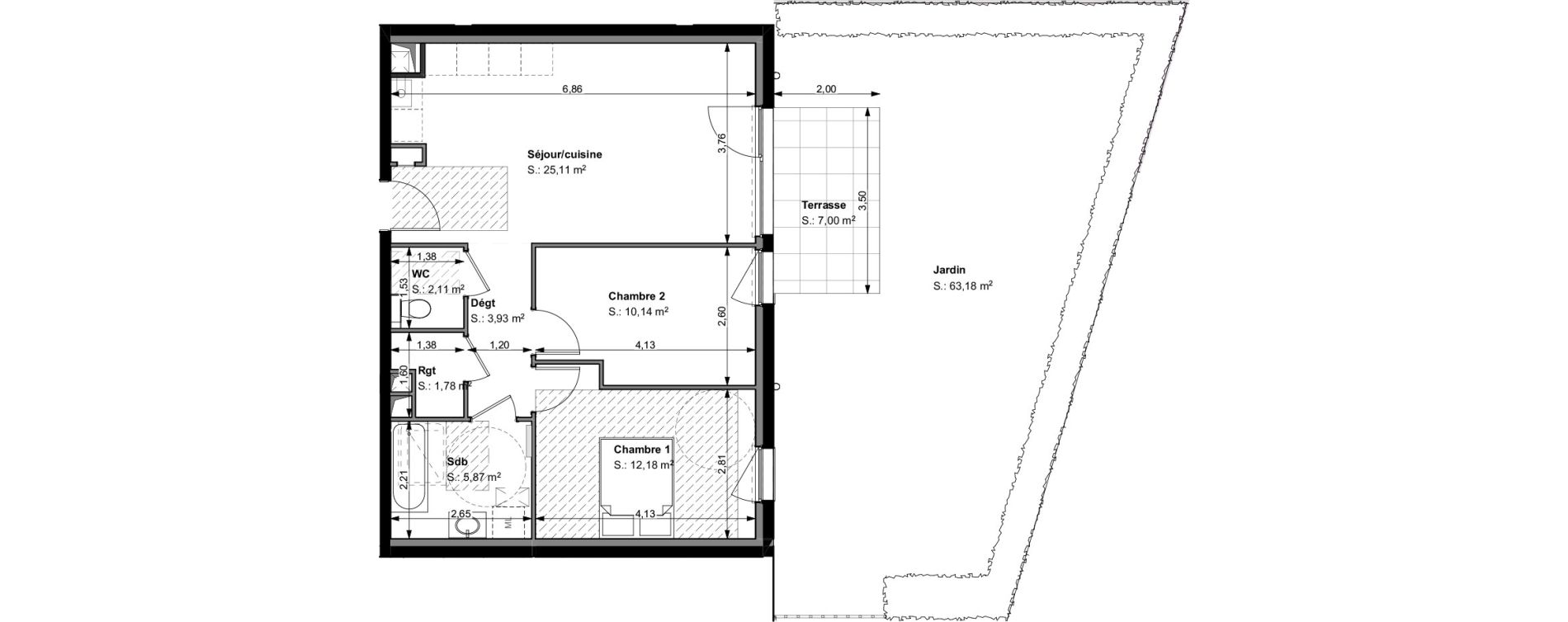 Appartement T3 de 61,12 m2 &agrave; Wittelsheim Centre