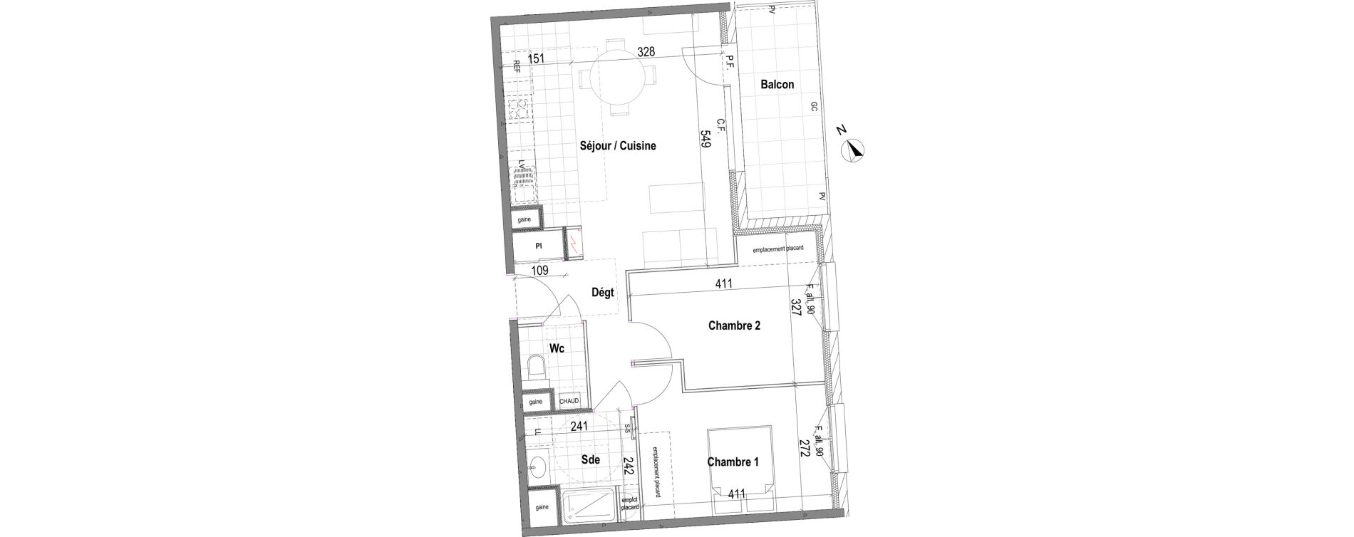 Appartement T3 de 60,21 m2 &agrave; Bezannes Centre