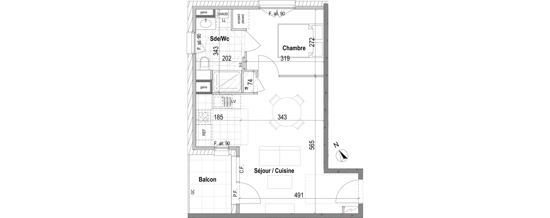 Appartement T2 de 40,42 m2 &agrave; Bezannes Centre