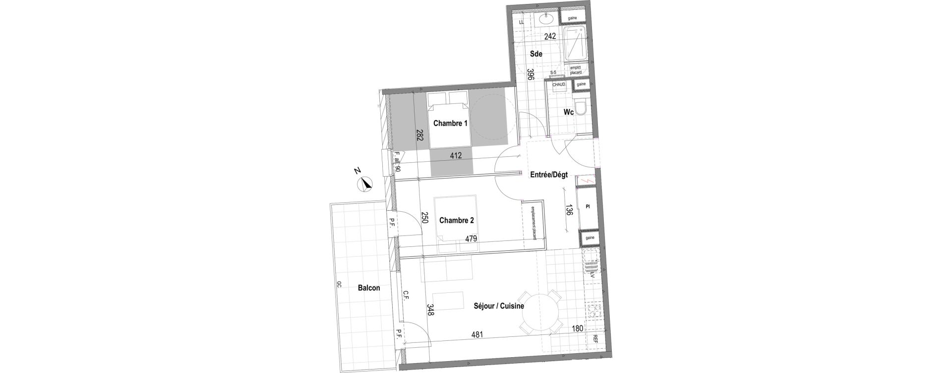 Appartement T3 de 61,87 m2 &agrave; Bezannes Centre
