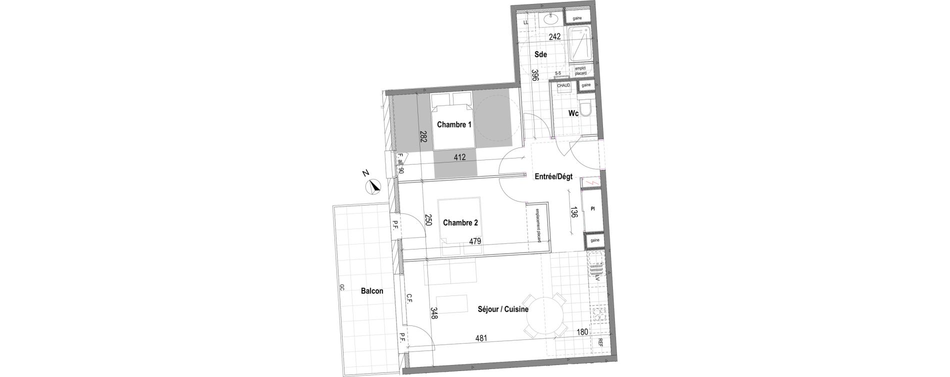 Appartement T3 de 61,87 m2 &agrave; Bezannes Centre
