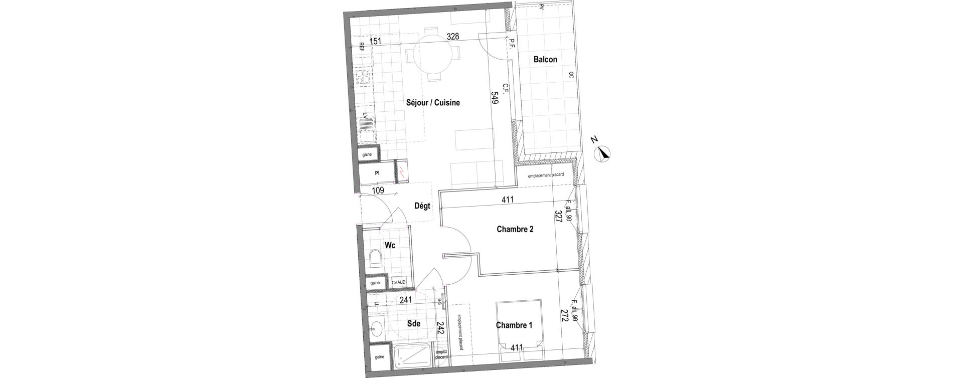 Appartement T3 de 60,21 m2 &agrave; Bezannes Centre