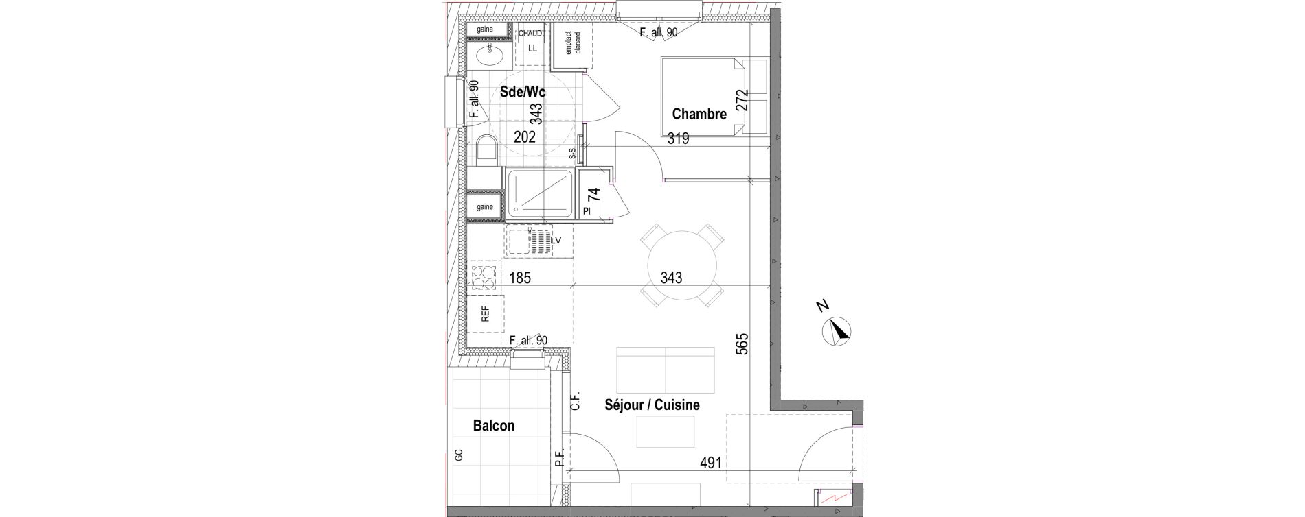 Appartement T2 de 40,42 m2 &agrave; Bezannes Centre