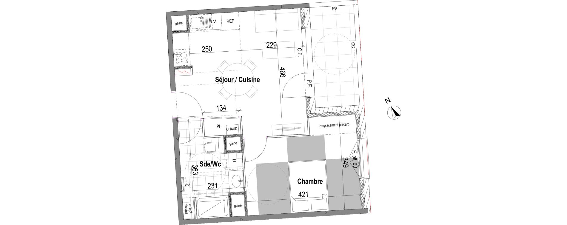 Appartement T2 de 40,11 m2 &agrave; Bezannes Centre