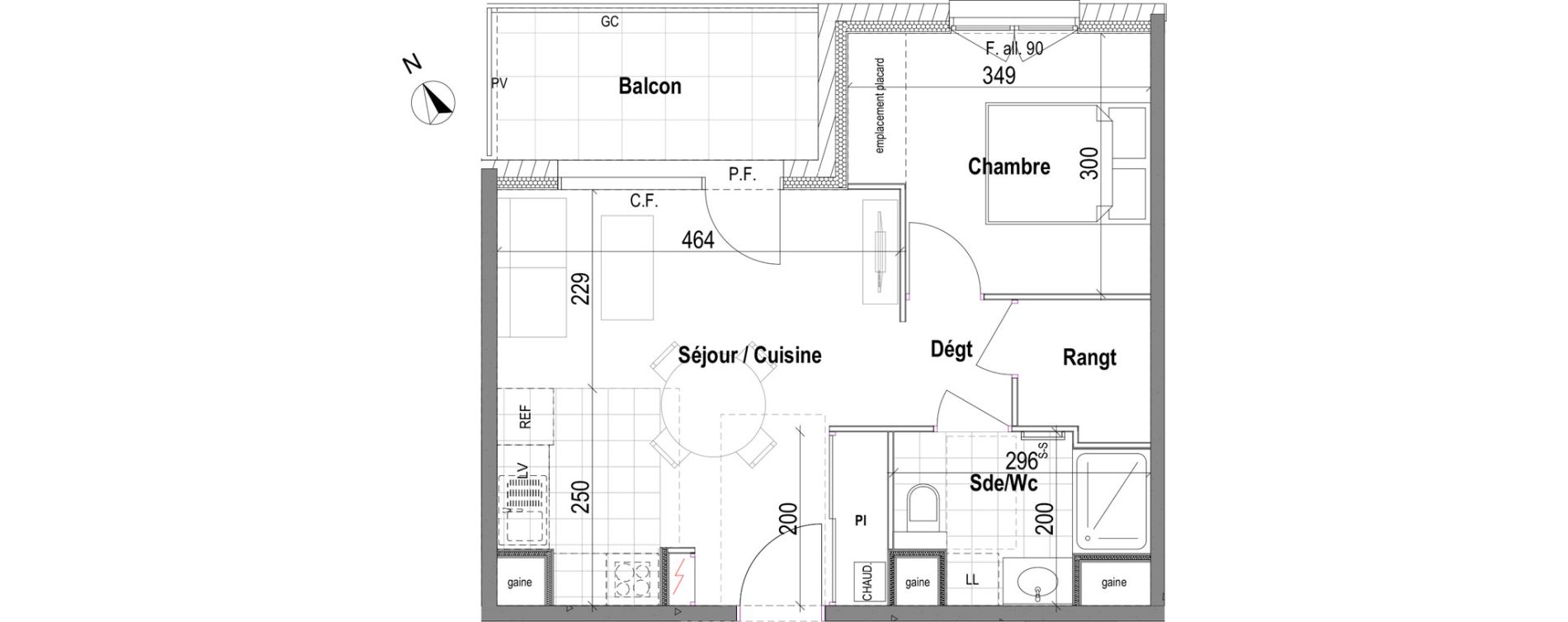 Appartement T2 de 39,86 m2 &agrave; Bezannes Centre