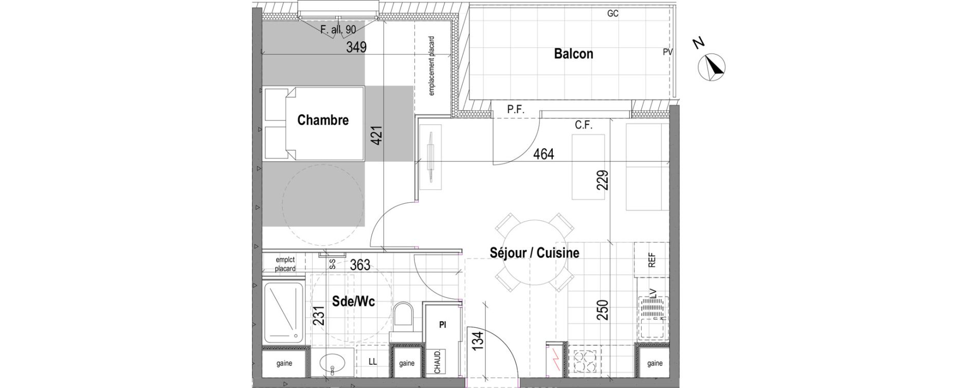 Appartement T2 de 39,99 m2 &agrave; Bezannes Centre