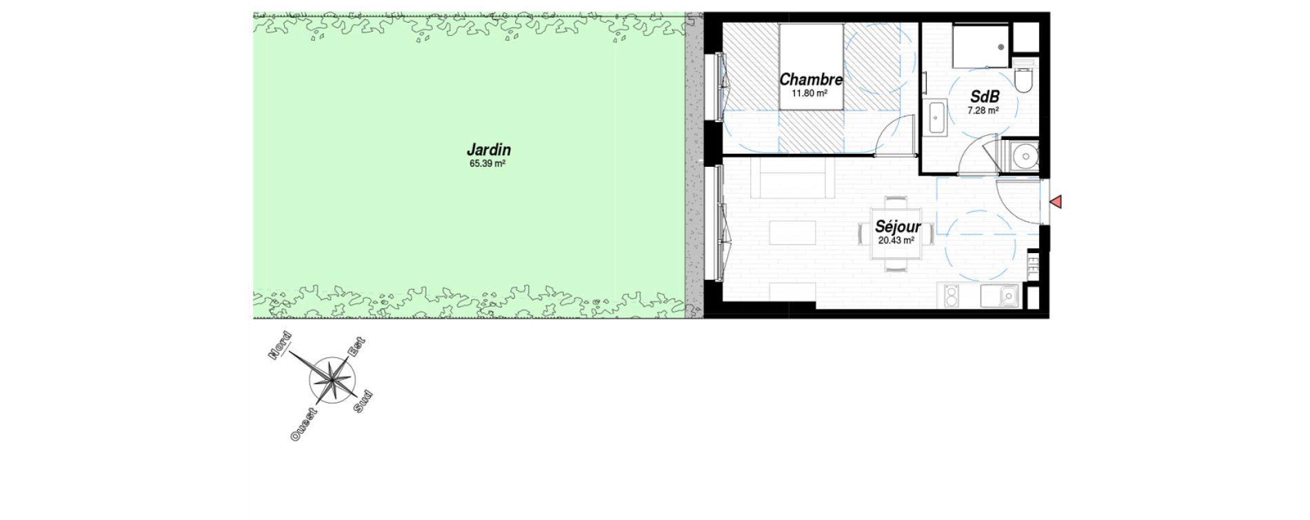 Appartement T2 de 39,51 m2 &agrave; Bezannes Centre