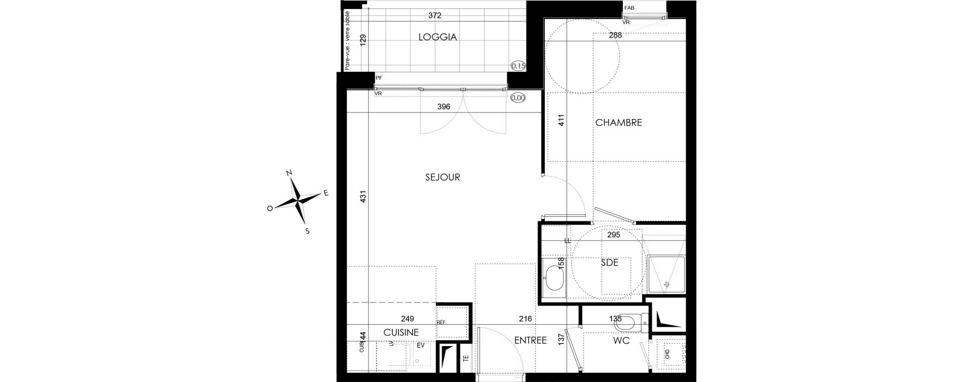 Appartement T2 de 41,84 m2 &agrave; Bezannes Centre