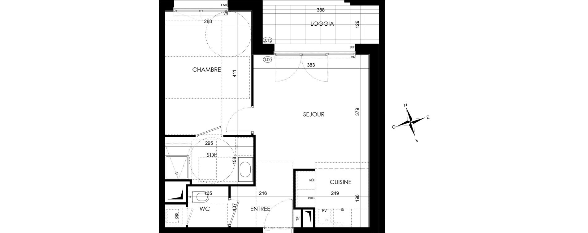 Appartement T2 de 41,06 m2 &agrave; Bezannes Centre