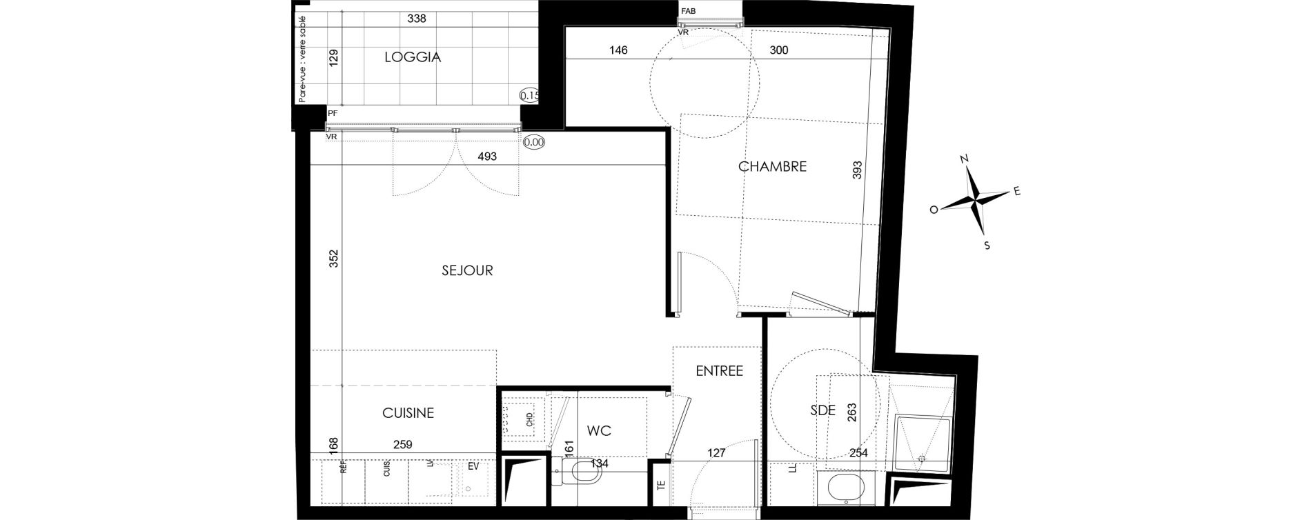 Appartement T2 de 47,21 m2 &agrave; Bezannes Centre