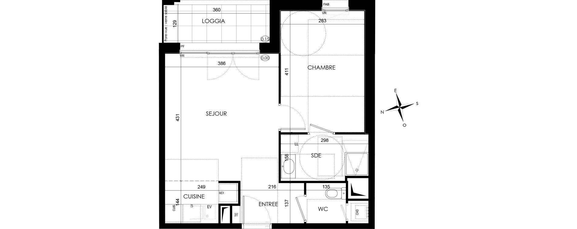 Appartement T2 de 41,43 m2 &agrave; Bezannes Centre