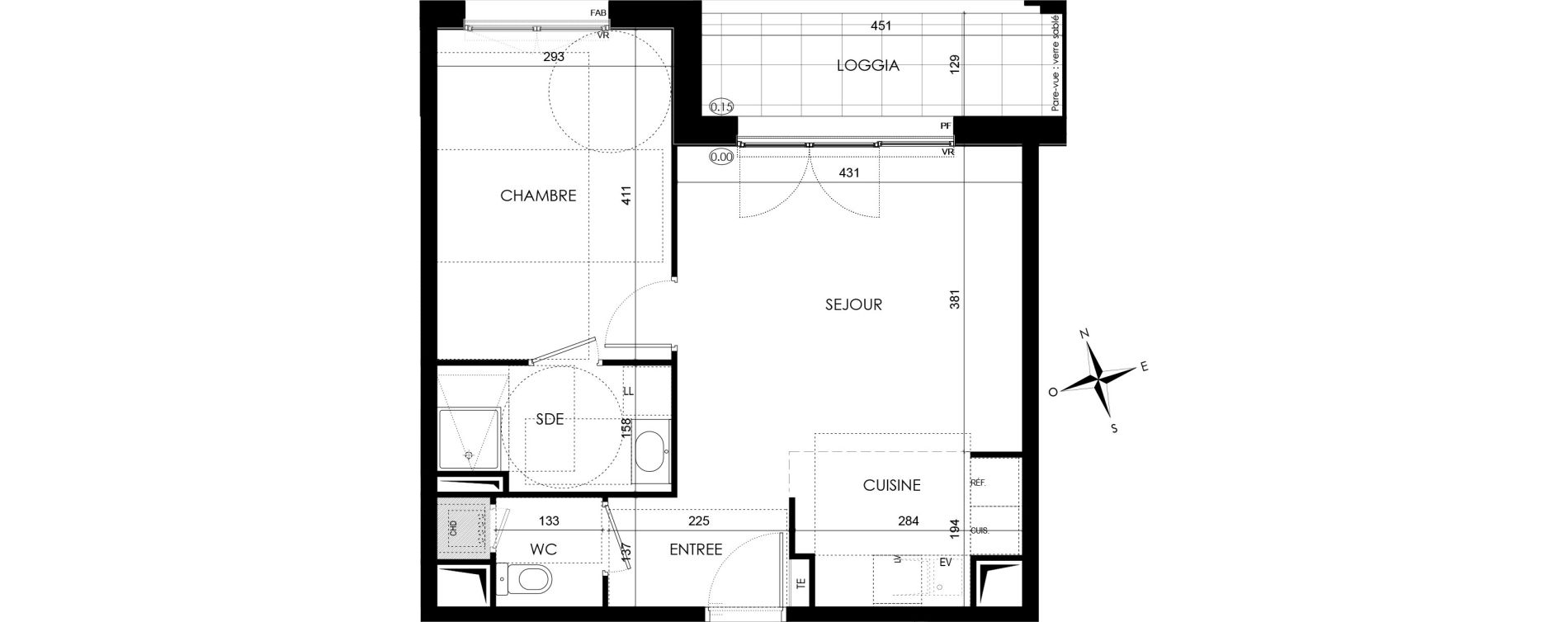 Appartement T2 de 44,01 m2 &agrave; Bezannes Centre