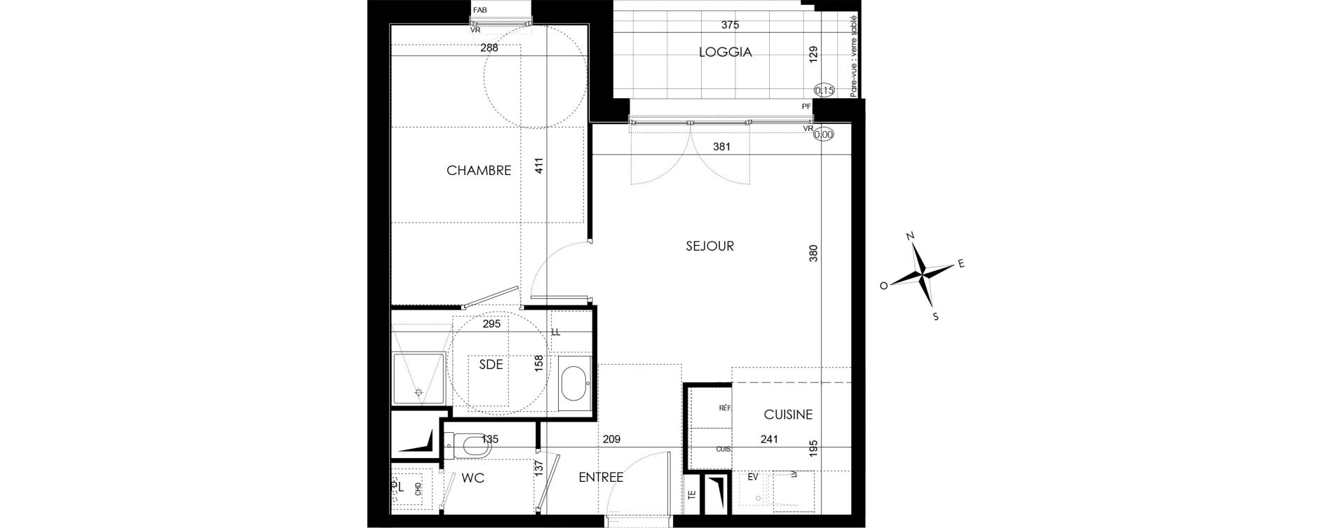 Appartement T2 de 41,07 m2 &agrave; Bezannes Centre