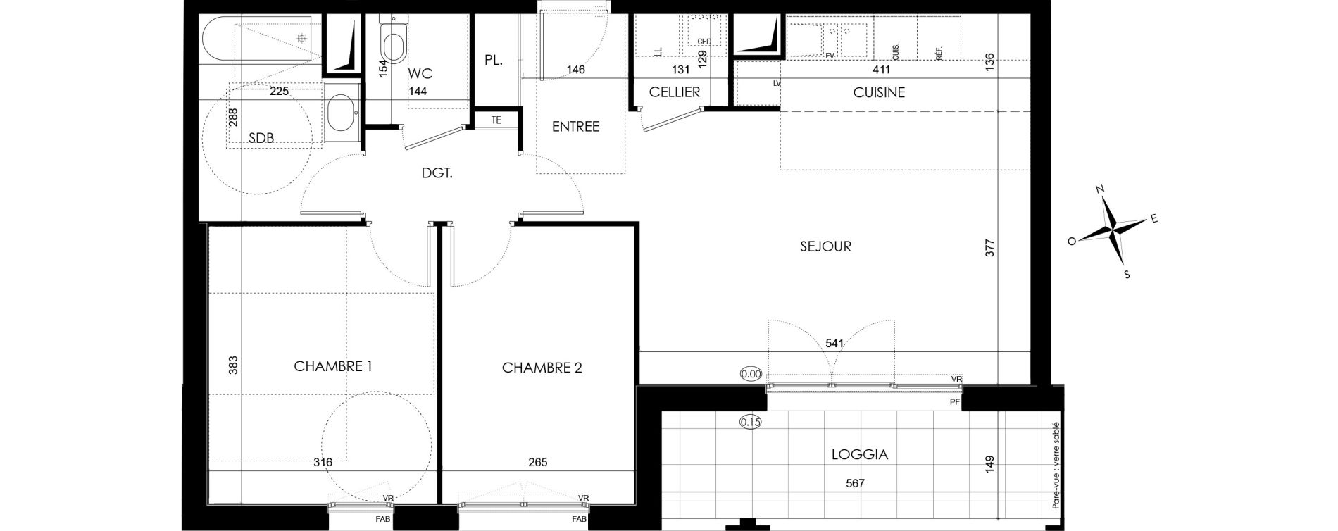 Appartement T3 de 65,20 m2 &agrave; Bezannes Centre