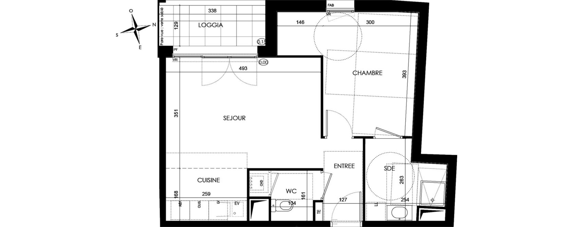 Appartement T2 de 47,21 m2 &agrave; Bezannes Centre