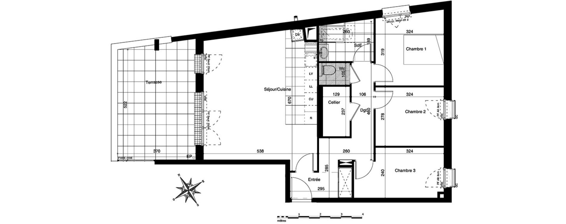 Appartement T4 de 81,98 m2 &agrave; Bezannes Centre