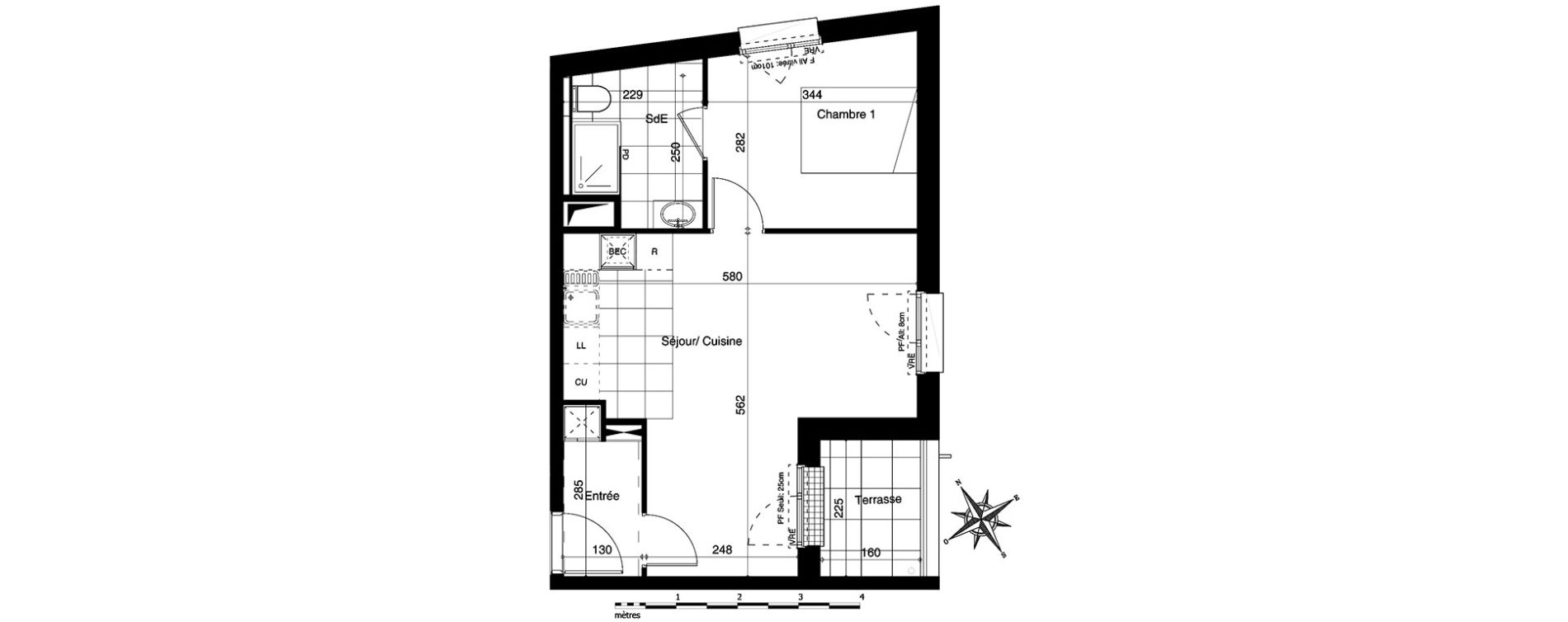 Appartement T2 de 42,66 m2 &agrave; Bezannes Centre