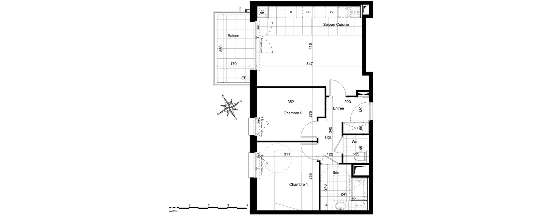Appartement T3 de 57,73 m2 &agrave; Bezannes Centre