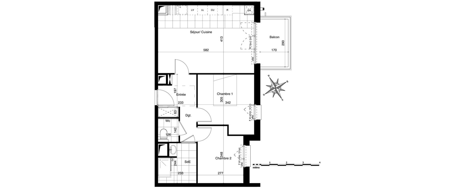 Appartement T3 de 57,77 m2 &agrave; Bezannes Centre