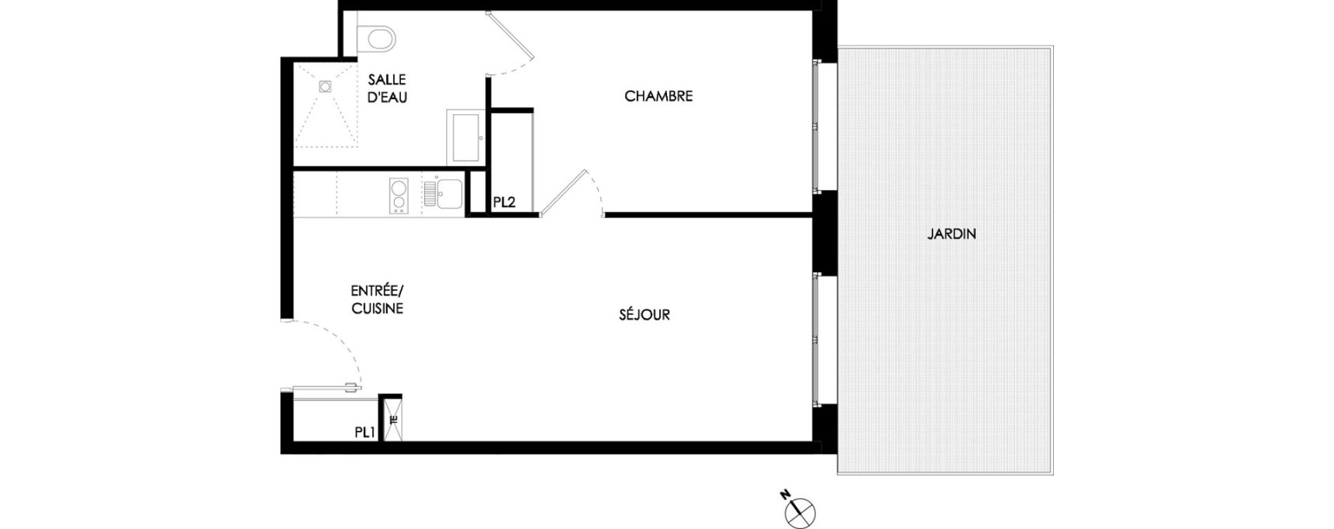 Appartement T2 meubl&eacute; de 42,50 m2 &agrave; Ch&acirc;lons-En-Champagne Centre leon bourgeois