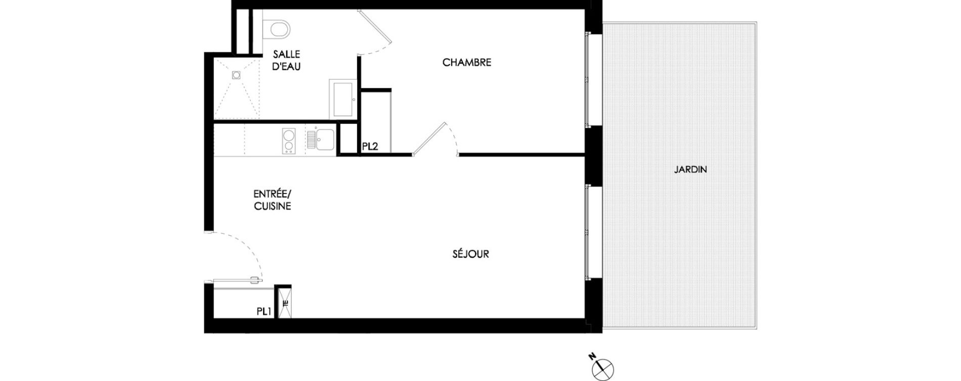 Appartement T2 meubl&eacute; de 42,30 m2 &agrave; Ch&acirc;lons-En-Champagne Centre leon bourgeois