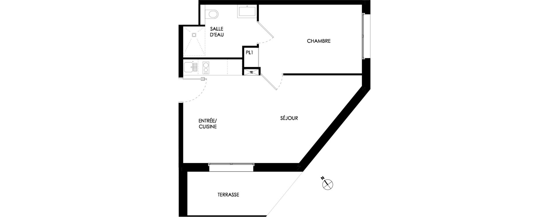 Appartement T2 meubl&eacute; de 41,80 m2 &agrave; Ch&acirc;lons-En-Champagne Centre leon bourgeois