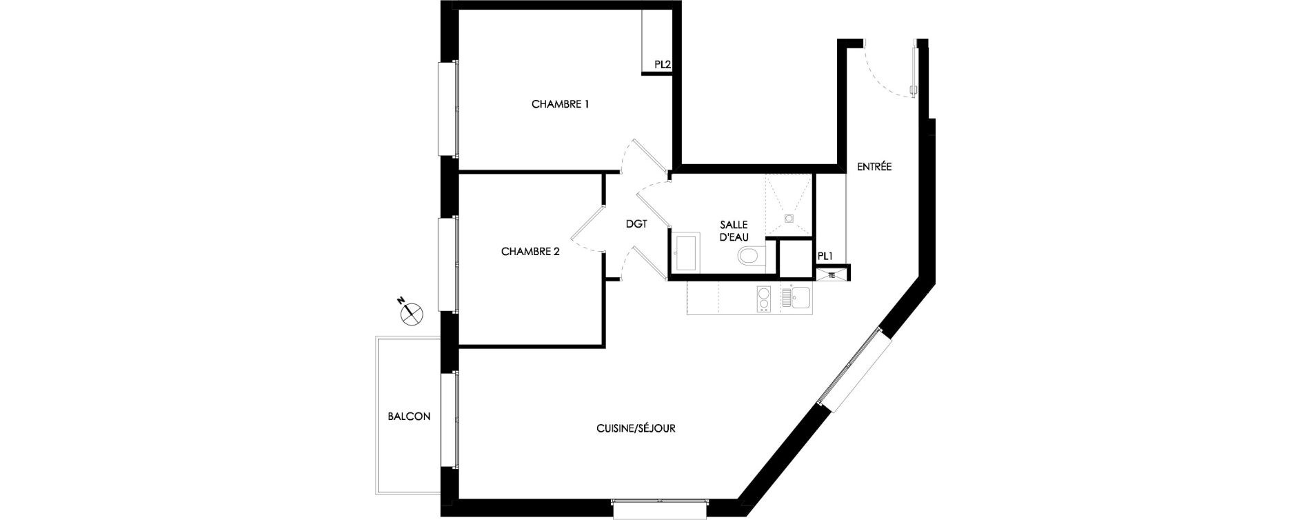 Appartement T3 meubl&eacute; de 62,50 m2 &agrave; Ch&acirc;lons-En-Champagne Centre leon bourgeois